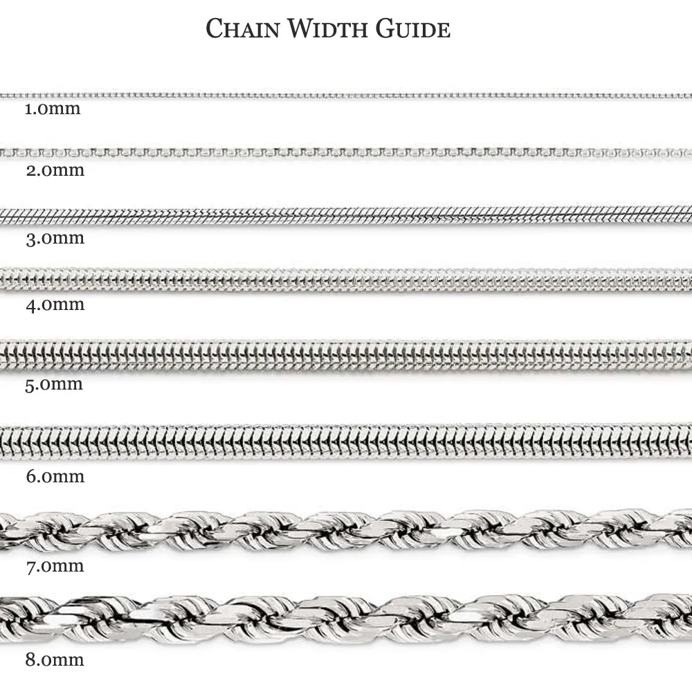 1.2mm Sterling Silver Solid Classic Round Snake Chain Necklace