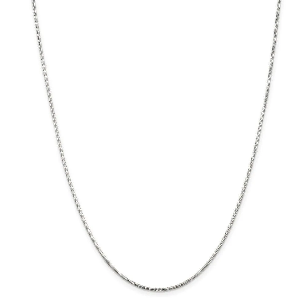 1.2mm Sterling Silver Solid Classic Round Snake Chain Necklace