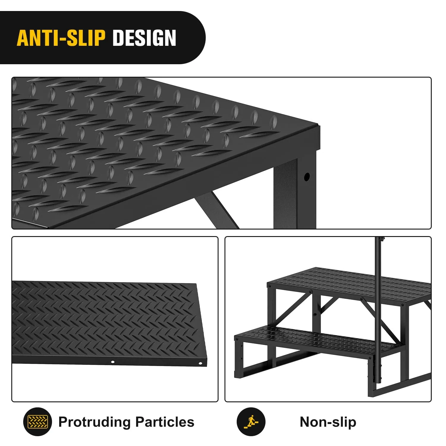 2 Steps RV Stairs with Handrail