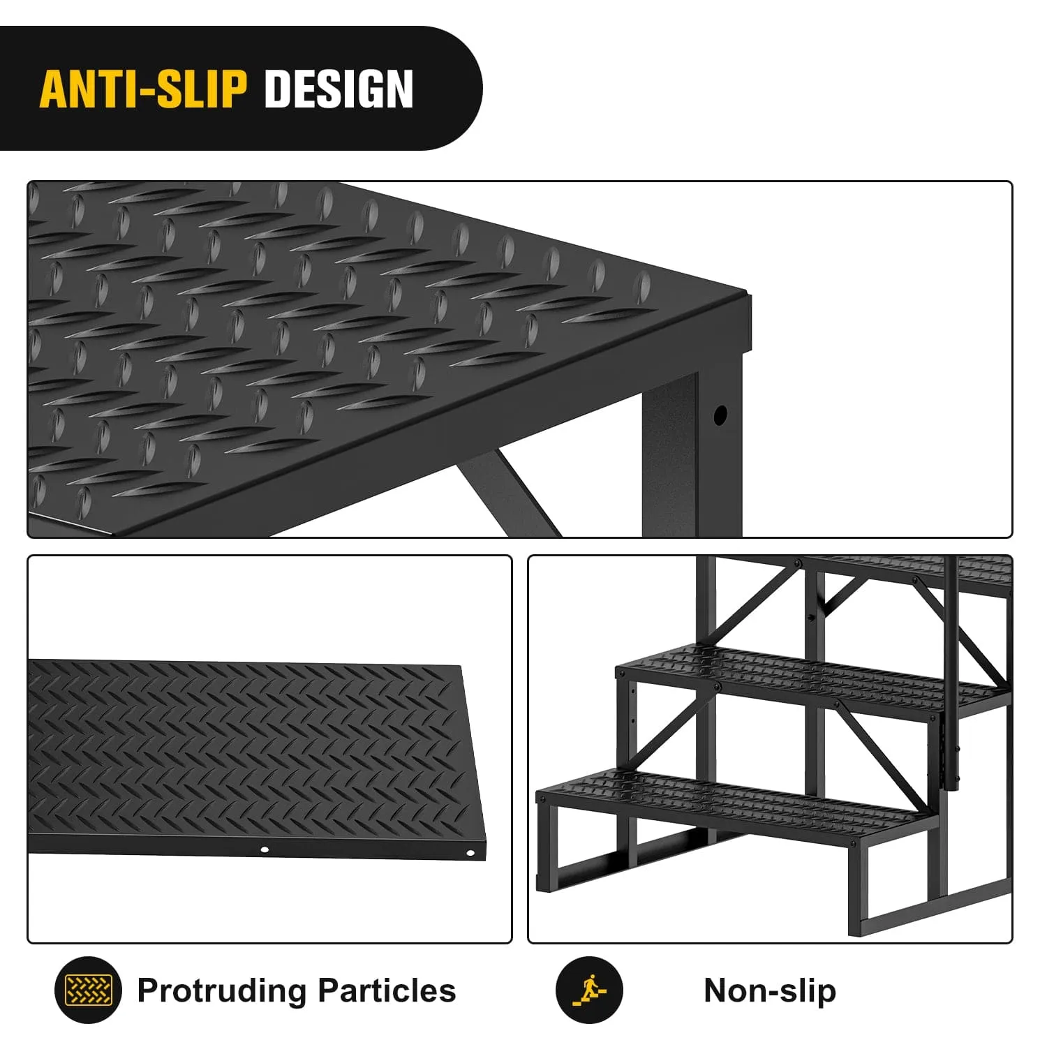 3 Steps RV Stairs with Handrail