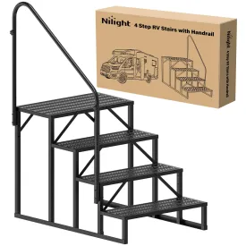 4 Steps RV Stairs with Handrail