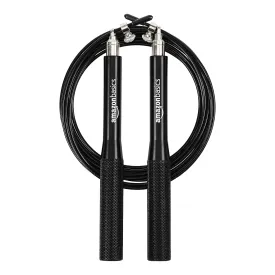 amazon basics Aluminum Handle Speed Jump Rope, Black