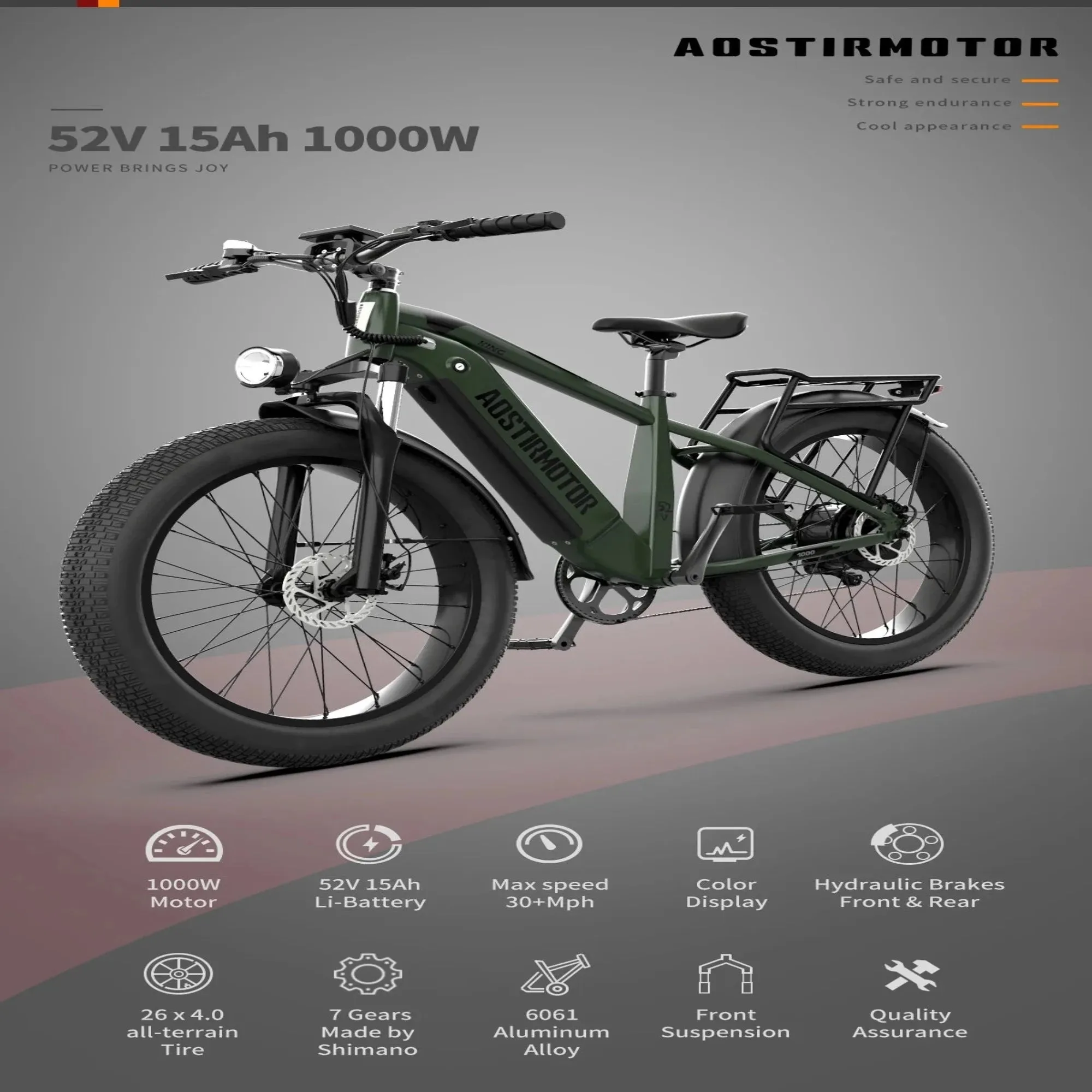 Aostirmotor 1000W 52V King All-Terrain Electric Bike