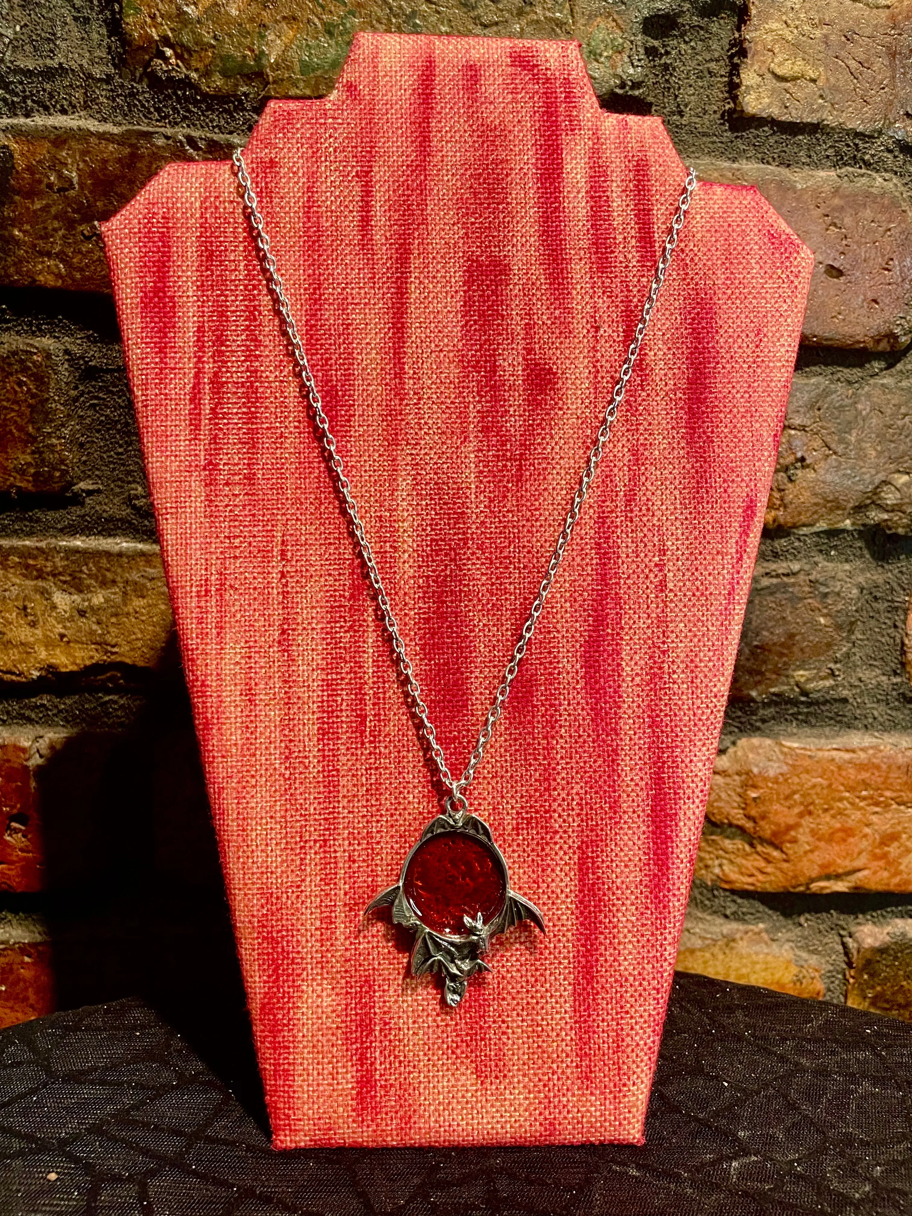 Blood moon bat pendant