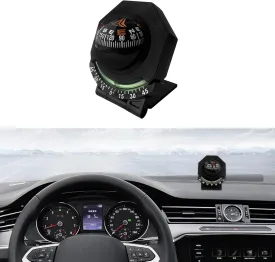 Car Compass, Small Car Compass, Car Dashboard Compasses Ball with Slope Meter, Foldable Adjustable Night Light Navigation Compasses Auto Accessories Universal for Marine Boat Ship