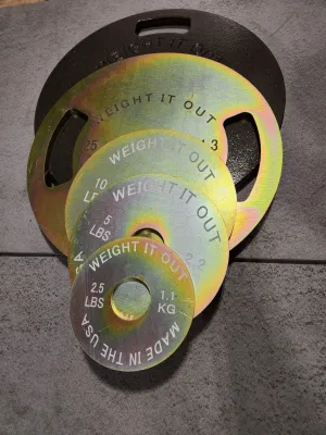 Cast 45lb And Steel Weight Plate Sets