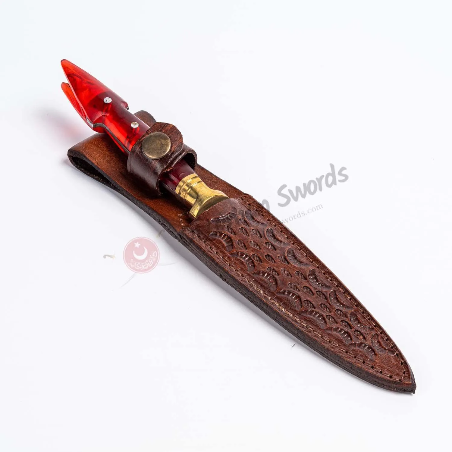 Double Edged Dagger Knife Forged Custom Handmade Red