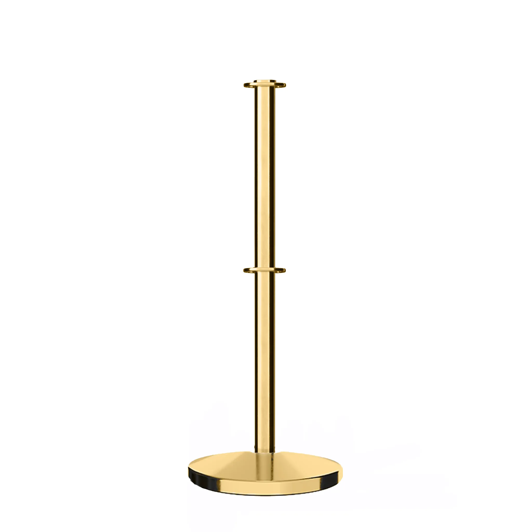 Flat Top Dual Rope Stanchion with Cast Iron Base - Montour Line CILineD