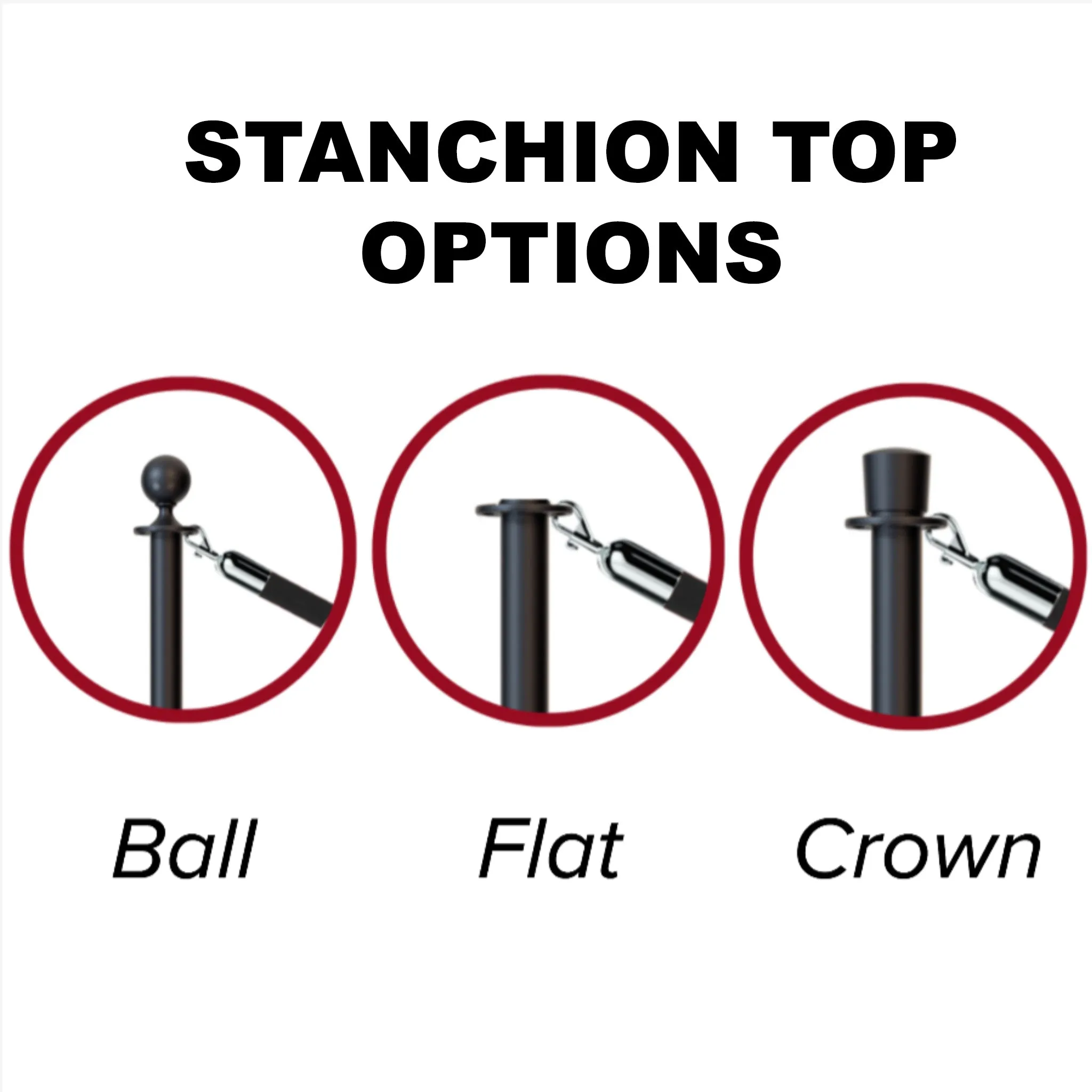 Flat Top Dual Rope Stanchion with Cast Iron Base - Montour Line CILineD