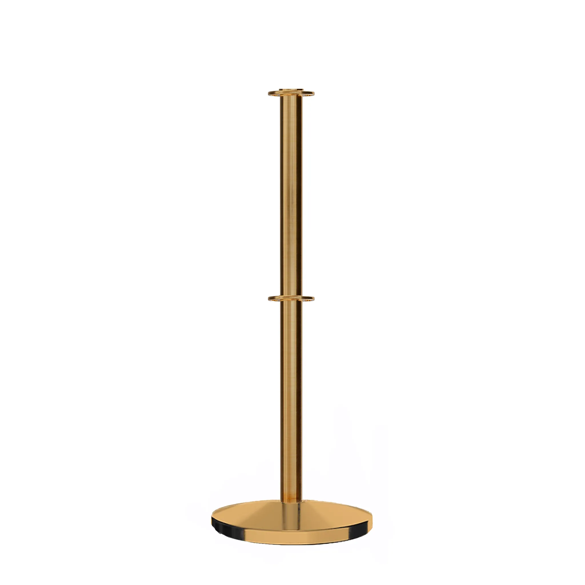 Flat Top Dual Rope Stanchion with Cast Iron Base - Montour Line CILineD