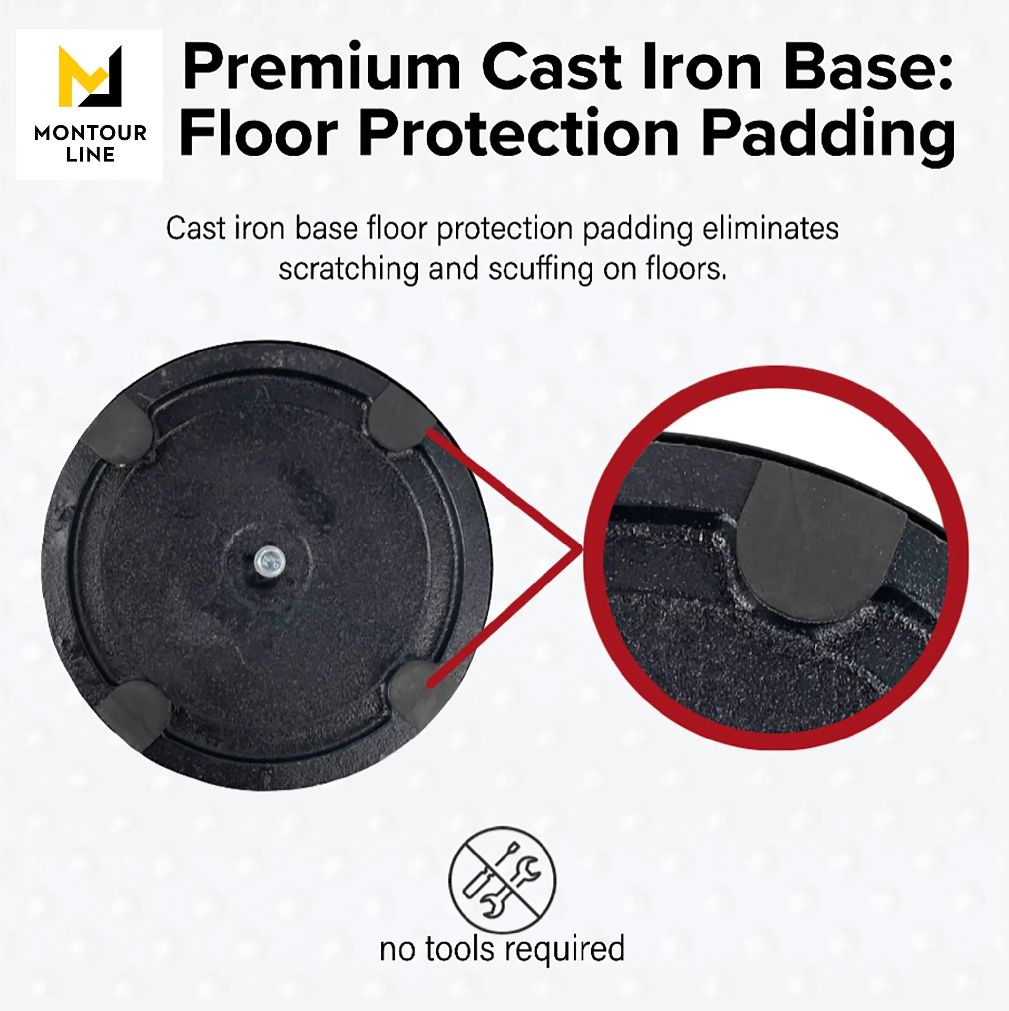 Flat Top Dual Rope Stanchion with Cast Iron Base - Montour Line CILineD