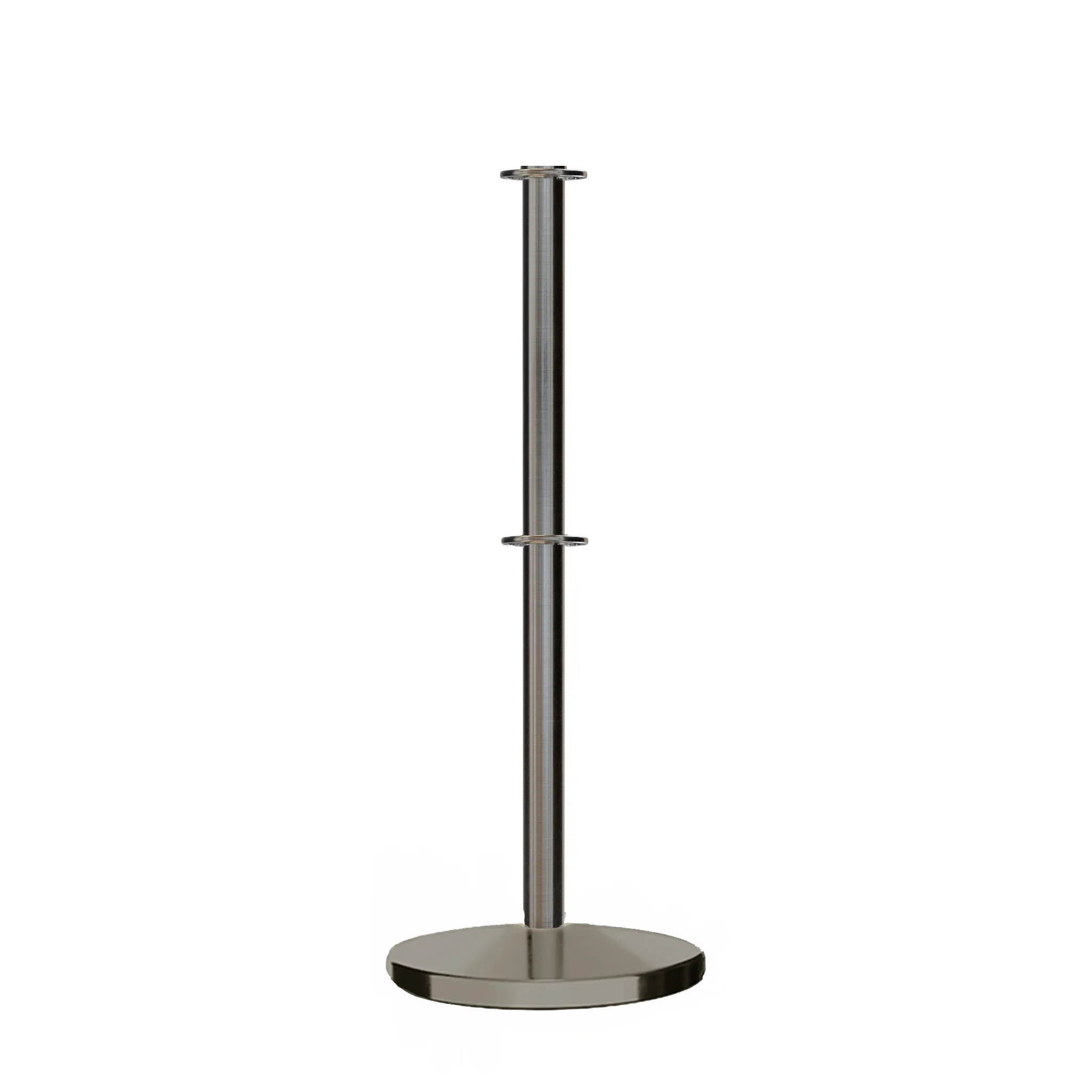 Flat Top Dual Rope Stanchion with Cast Iron Base - Montour Line CILineD