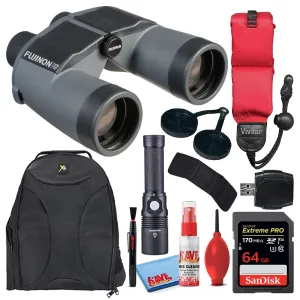 Fujifilm 7x50 WP-XL Mariner Porro Prism Binoculars   64GB SD Card Bundle