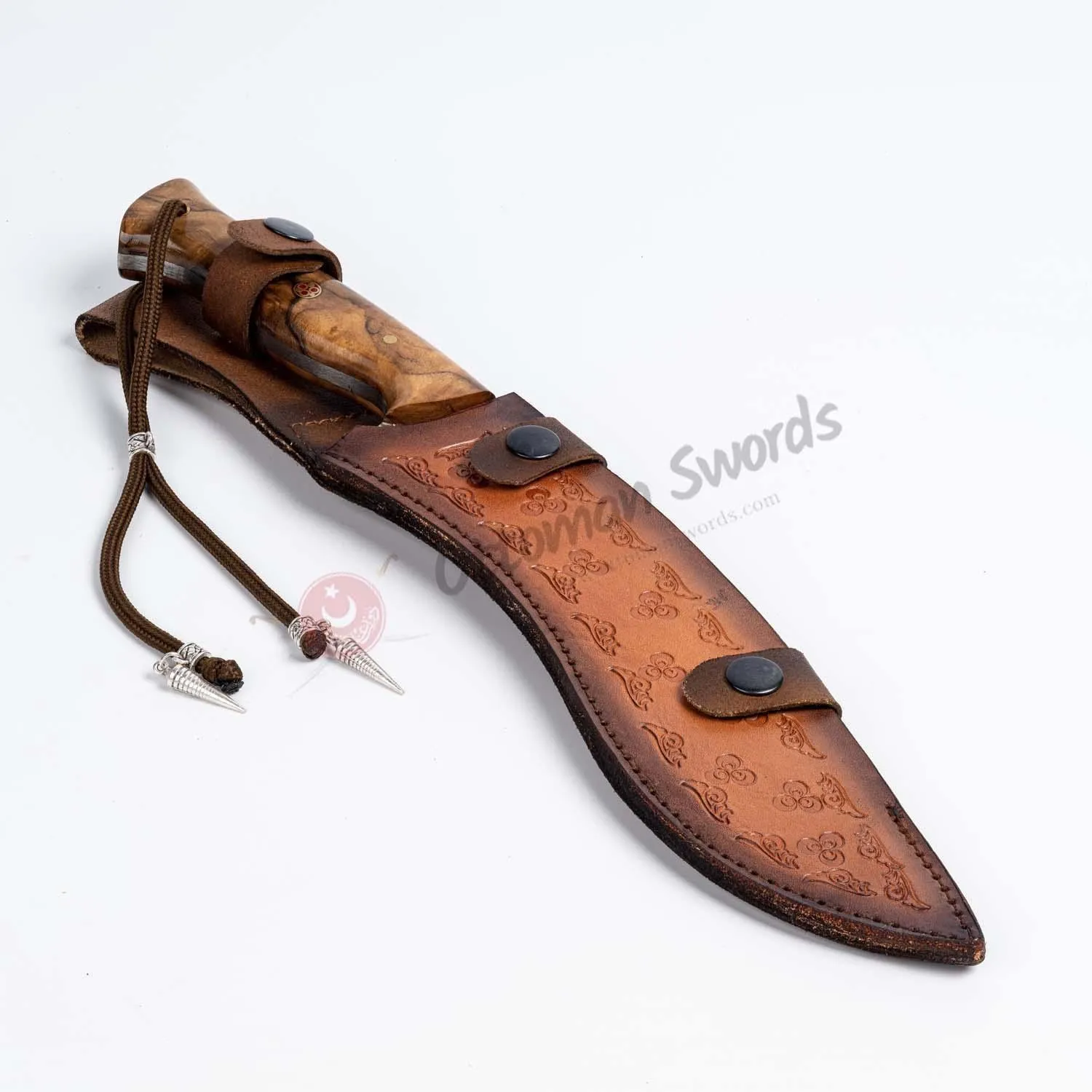 Hand Forged Tactical Kukri Knife Olive Tree Handle
