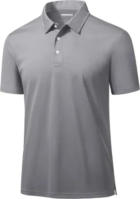 MAGCOMSEN Men's Polo Shirts 3 Buttons Casual Work T Shirts Quick Dry Short Sleeve Golf Shirt Pique Jersey Outdoor Performance