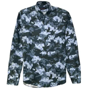 Men's Camouflage Monogram Shirt Navy Size L