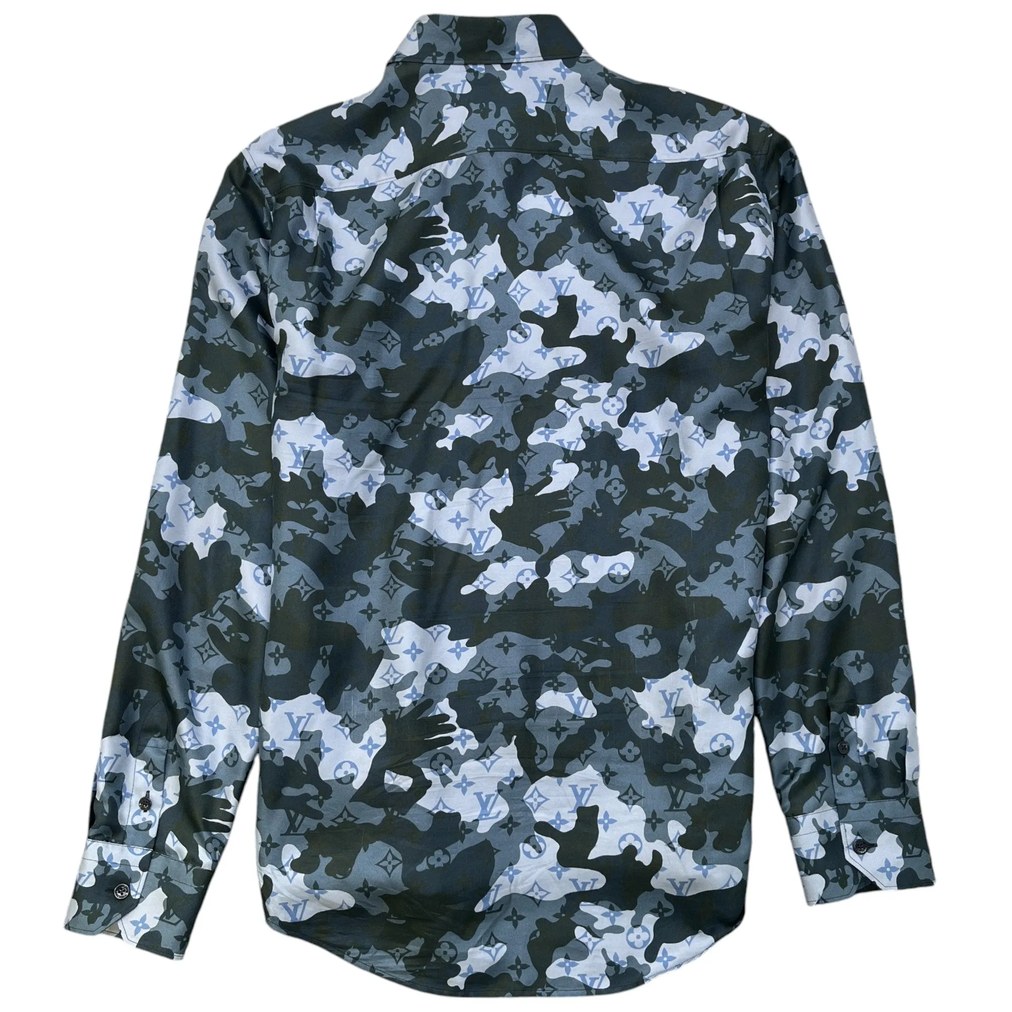 Men's Camouflage Monogram Shirt Navy Size L