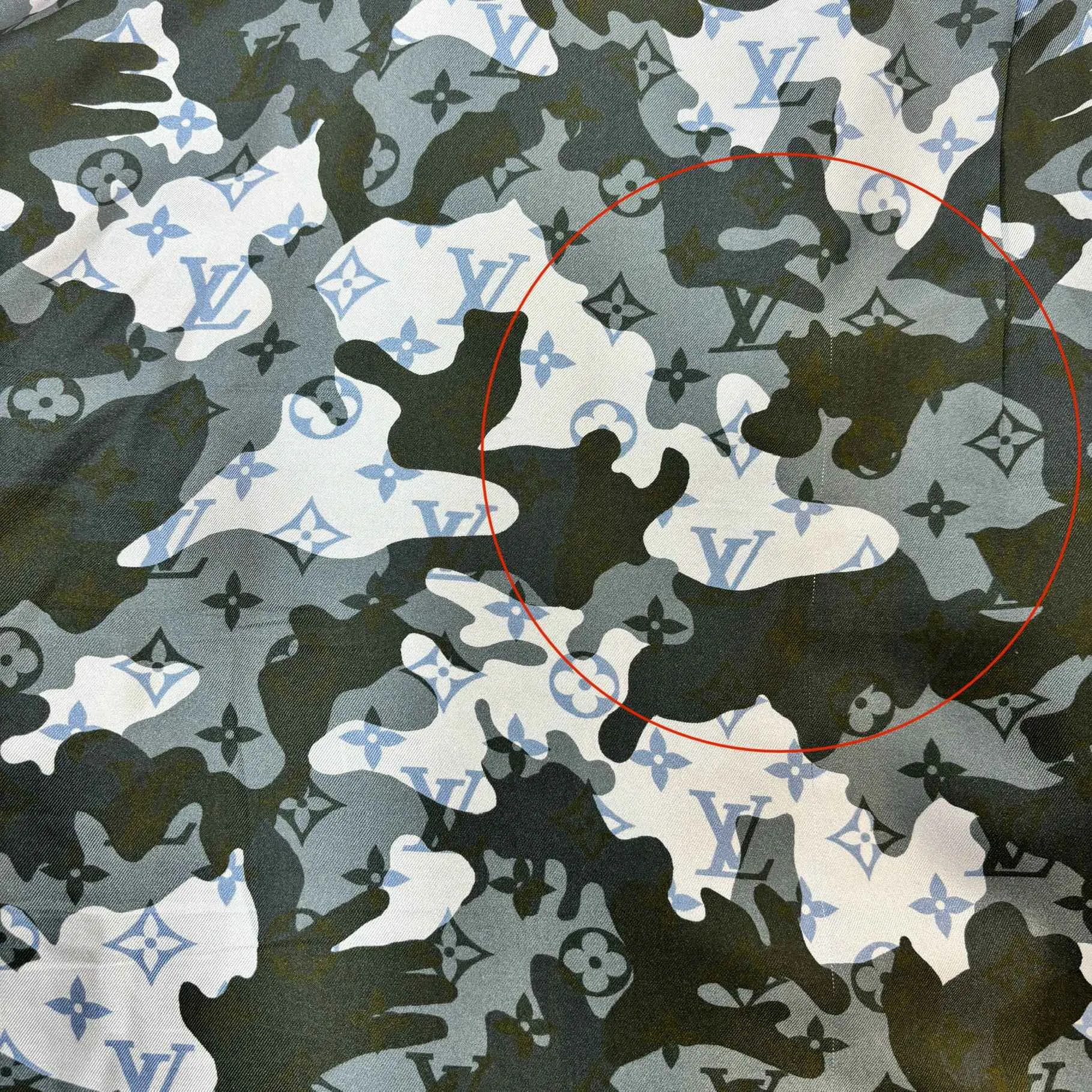 Men's Camouflage Monogram Shirt Navy Size L