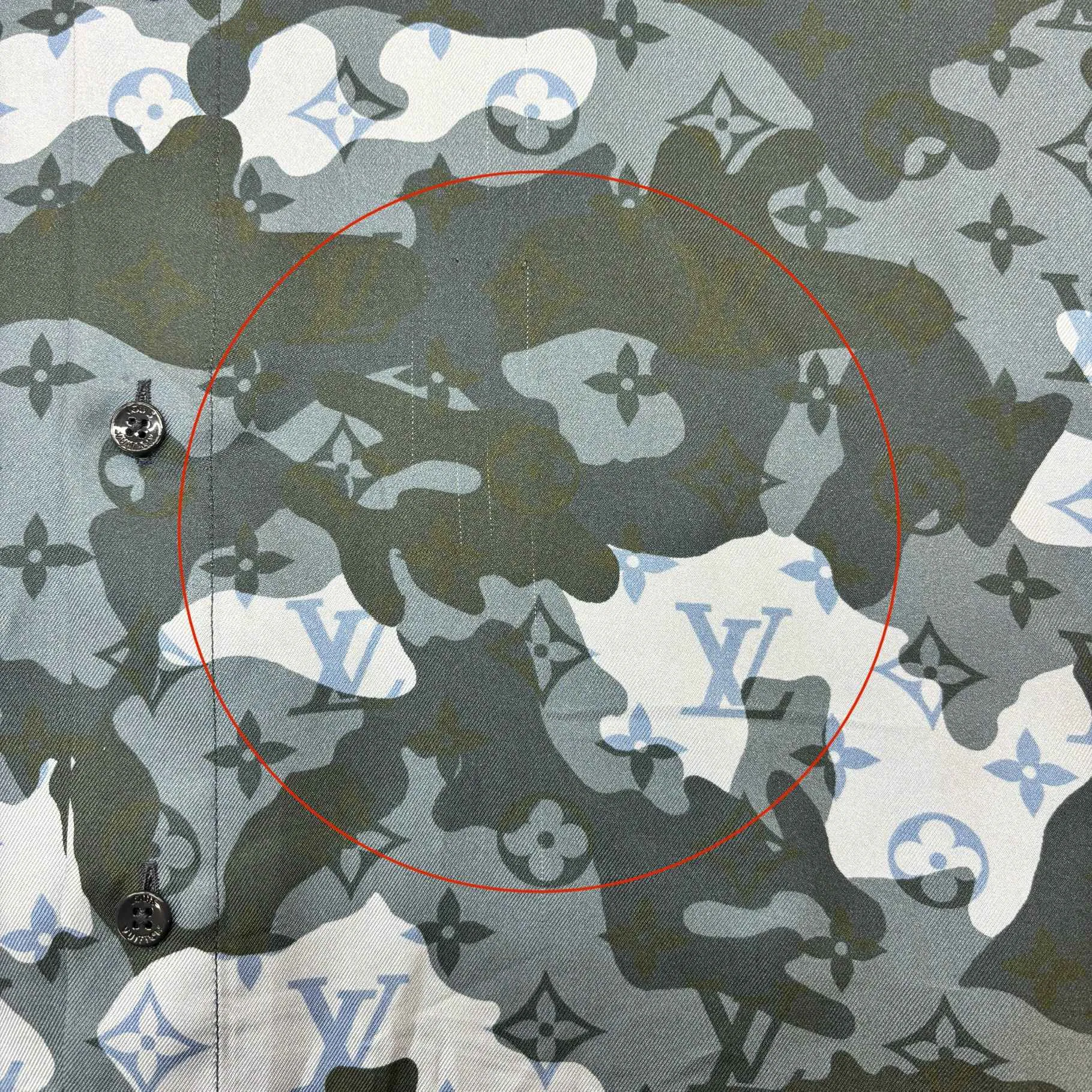 Men's Camouflage Monogram Shirt Navy Size L