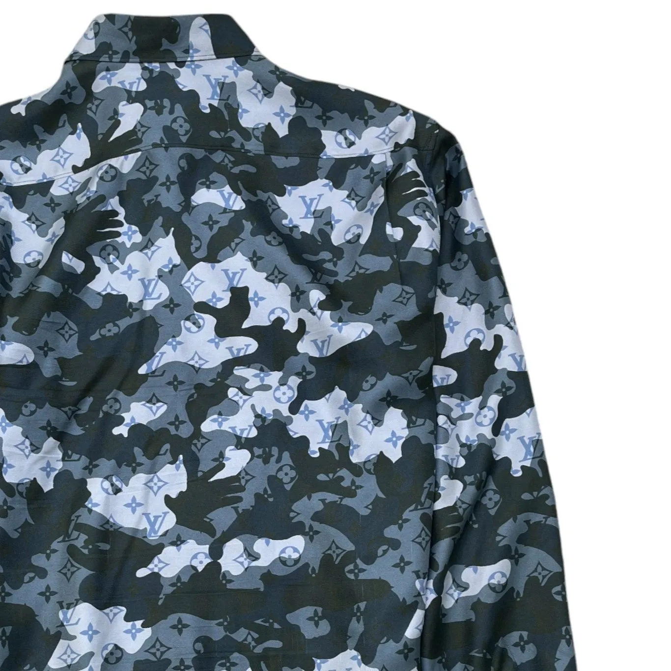 Men's Camouflage Monogram Shirt Navy Size L