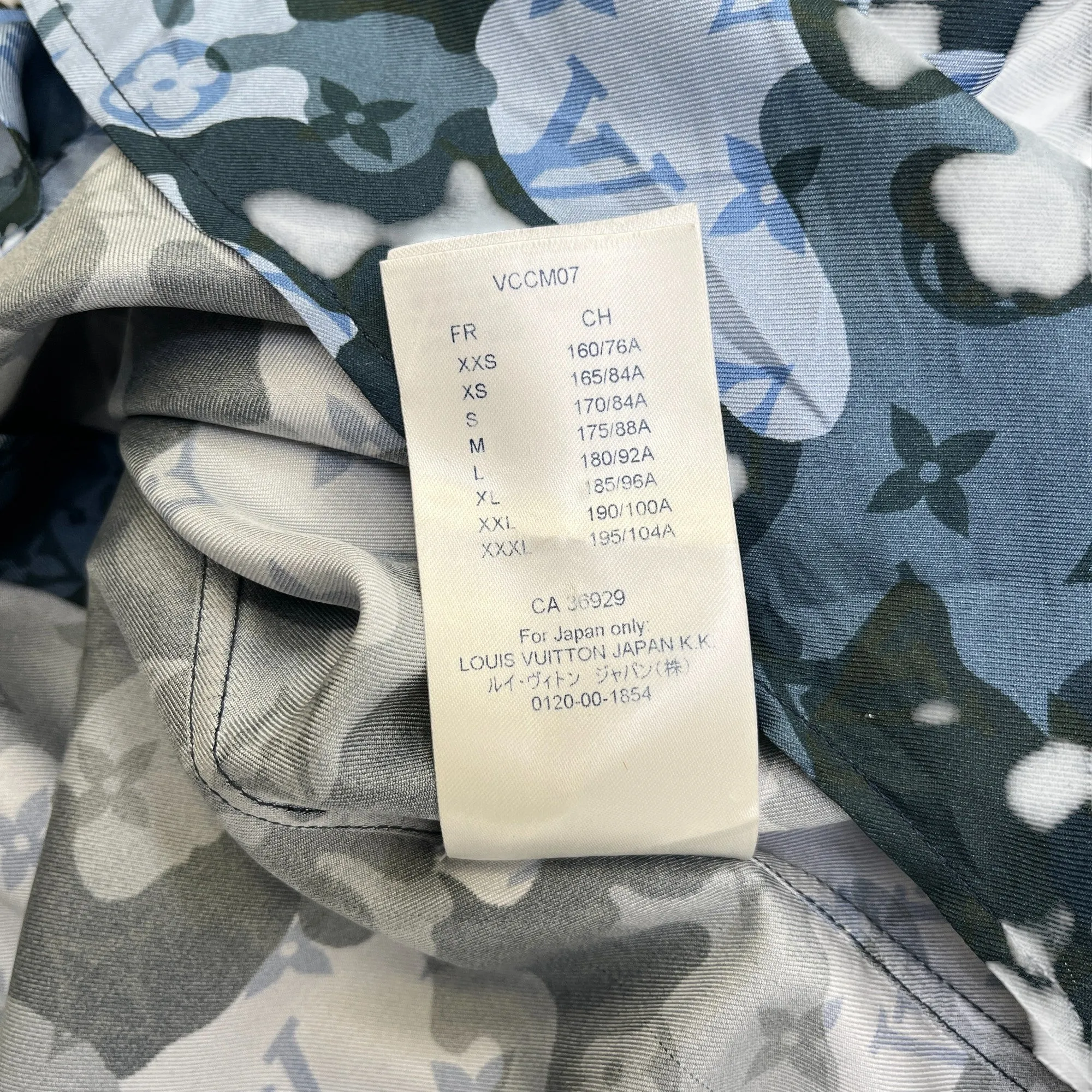 Men's Camouflage Monogram Shirt Navy Size L