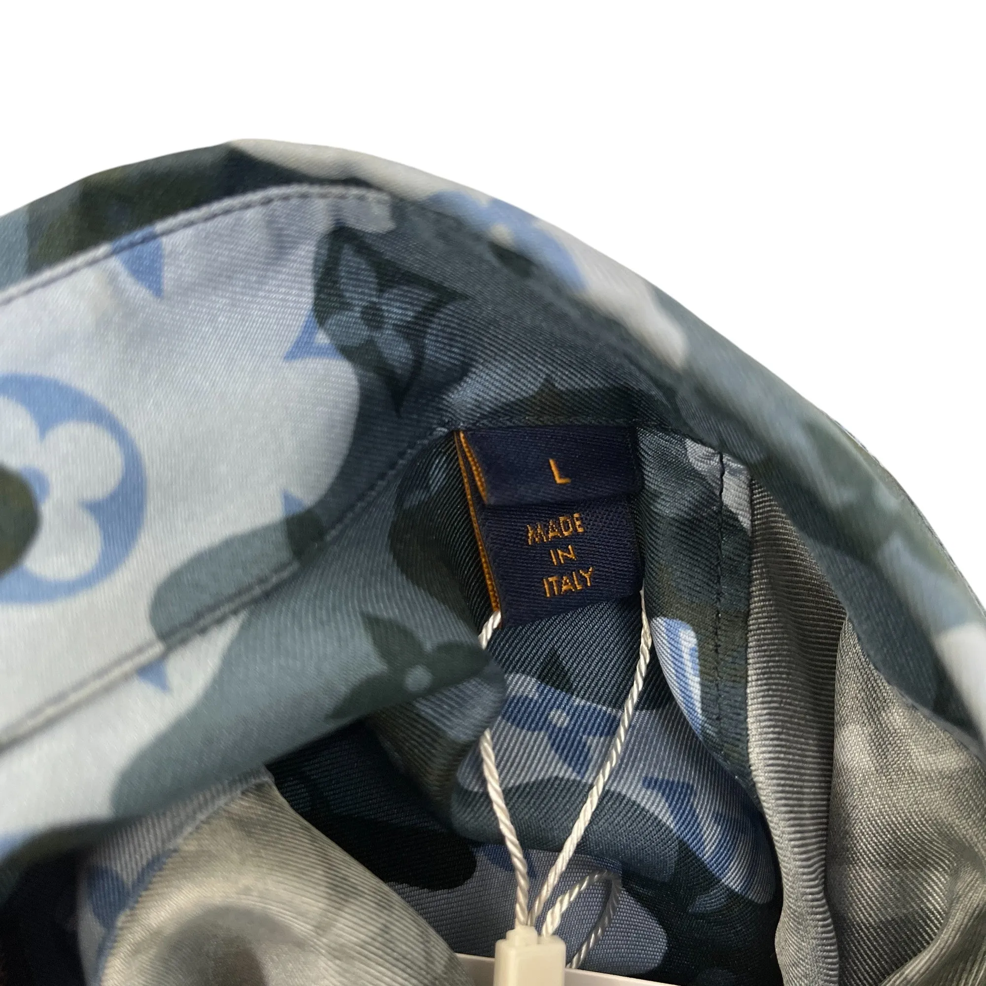 Men's Camouflage Monogram Shirt Navy Size L