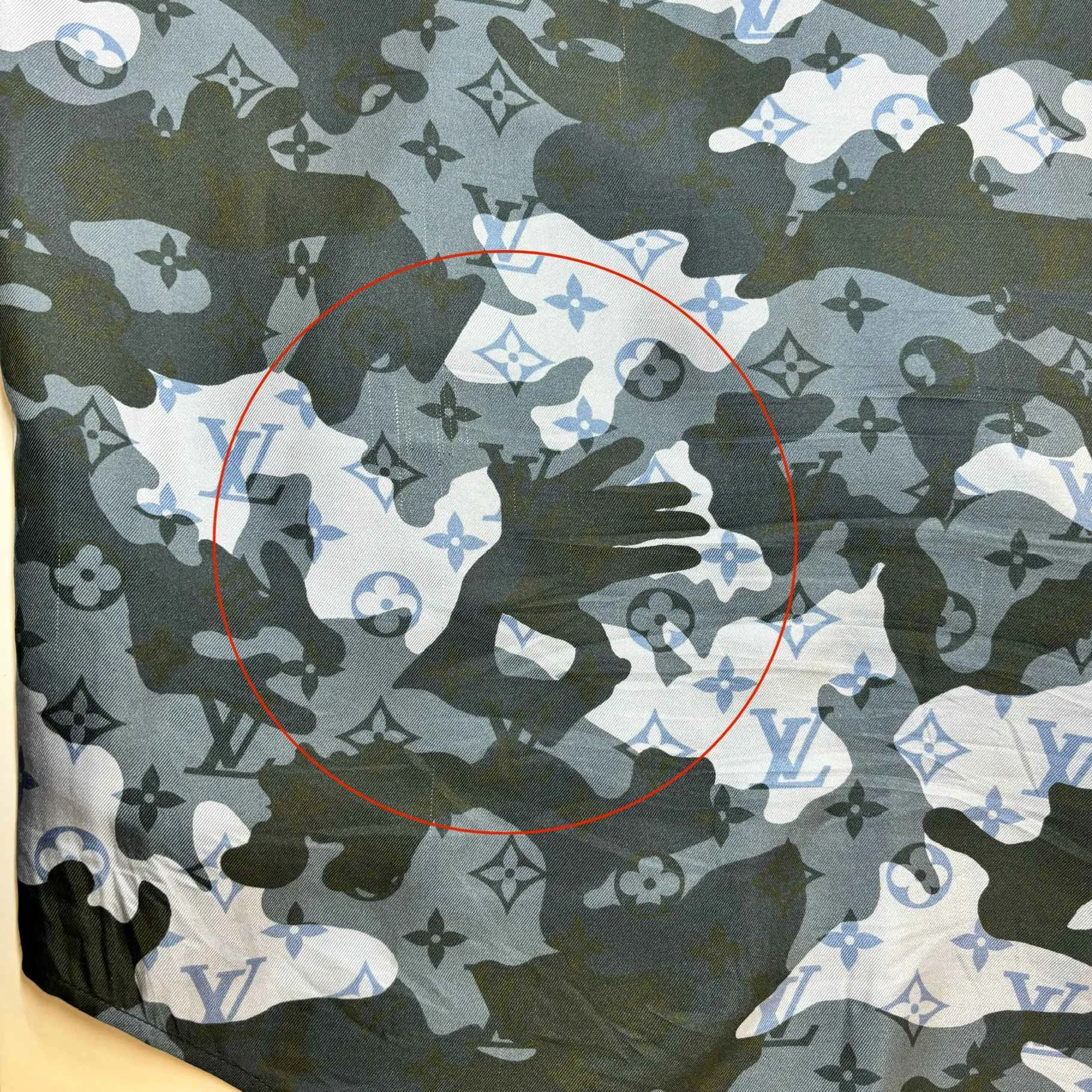 Men's Camouflage Monogram Shirt Navy Size L