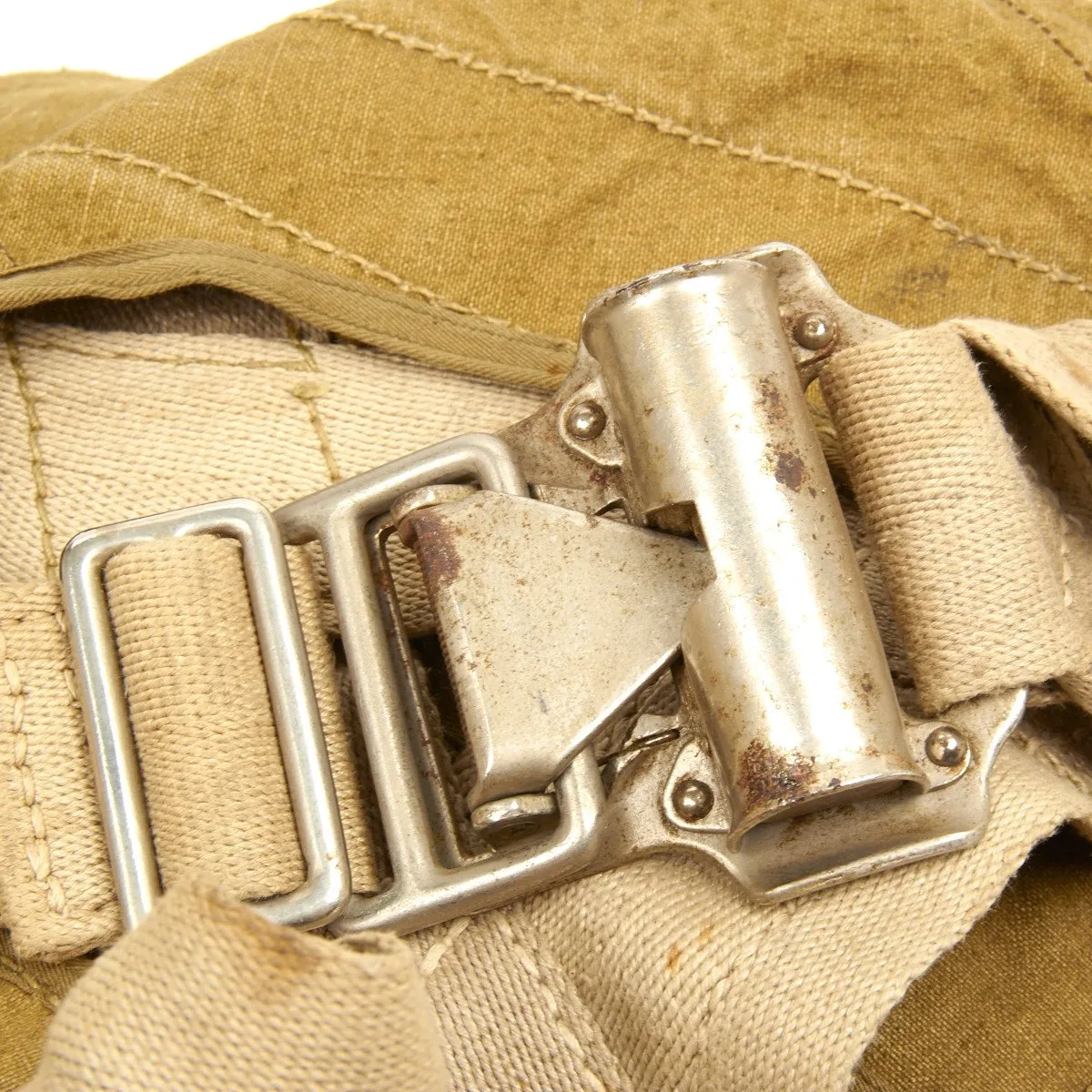 Original German WWII Fallschirmjager Parachute Complete Set with Harness and Transit Chest - Unissued