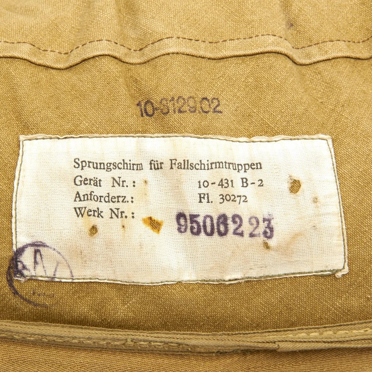 Original German WWII Fallschirmjager Parachute Complete Set with Harness and Transit Chest - Unissued