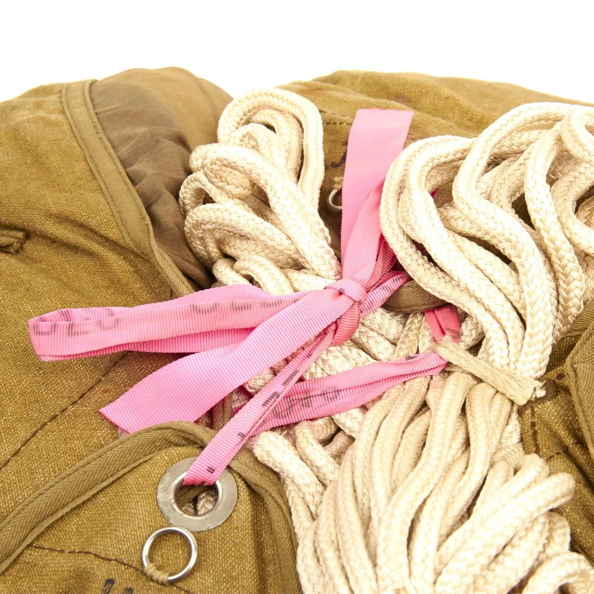 Original German WWII Fallschirmjager Parachute Complete Set with Harness and Transit Chest - Unissued