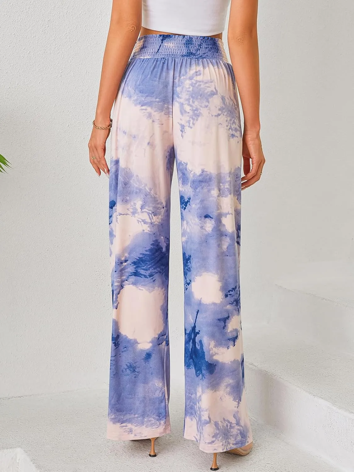 QIANXIZHAN Women's Boho Pants, Wide Leg High Waist Harem Pants Hippie Yoga Clothes with Pockets