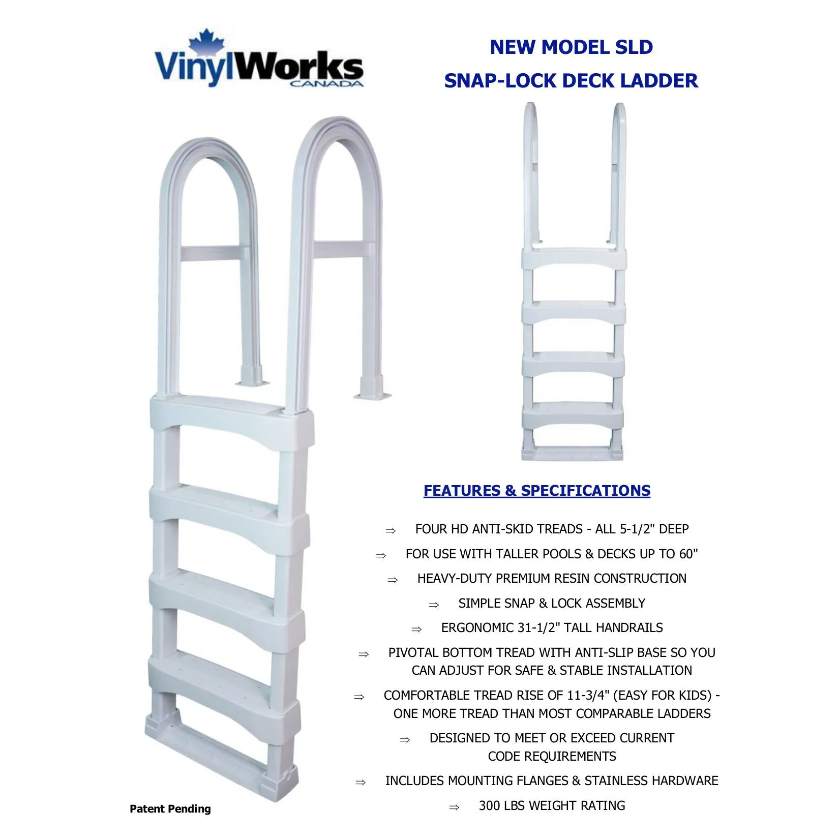 Snap-Lock Deck Ladder for Above-Ground Pools - Taupe