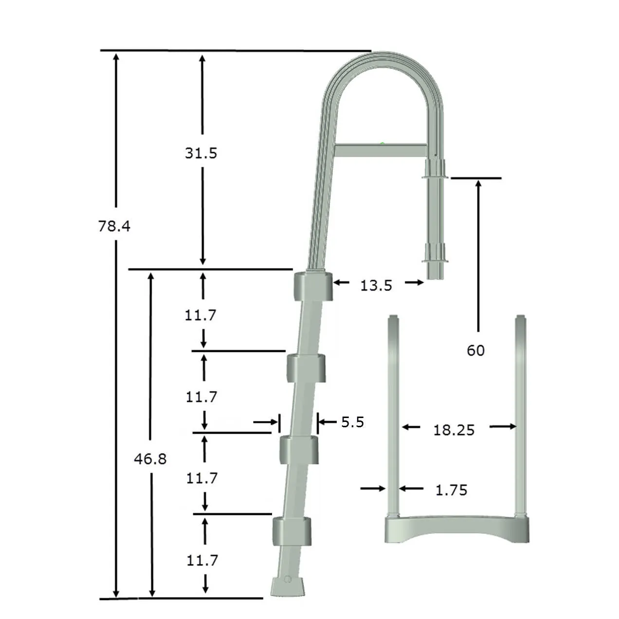 Snap-Lock Deck Ladder for Above-Ground Pools - Taupe