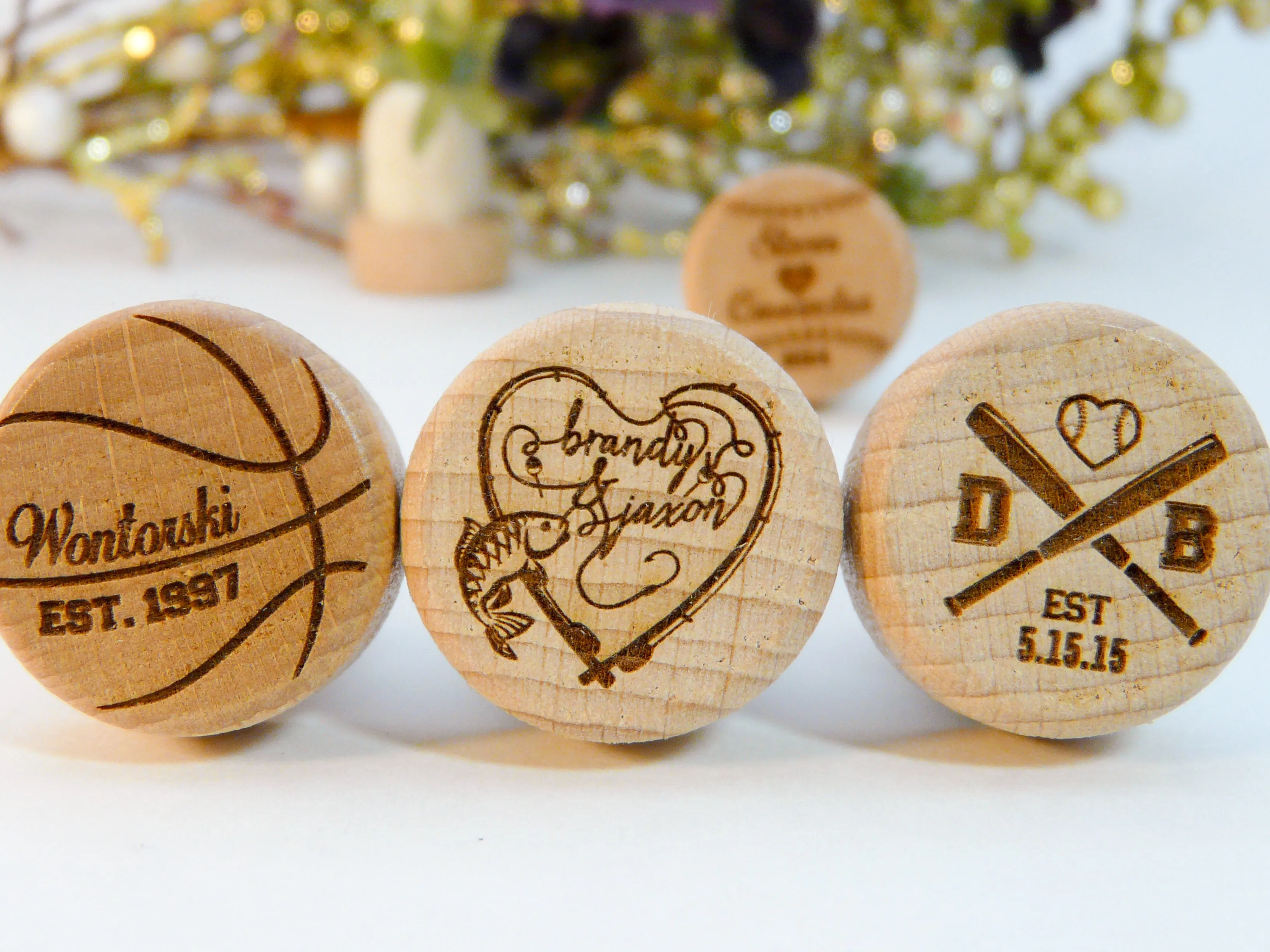 Sports Themed Baseball Football   More Wine Stoppers