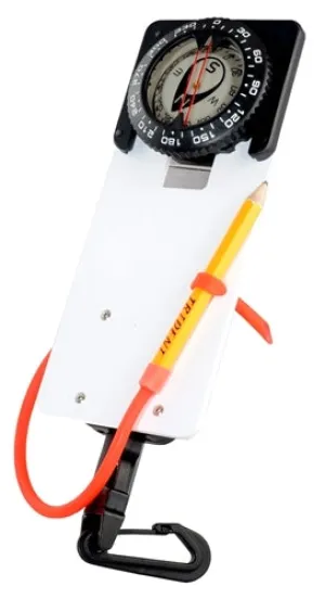 Trident Scuba Diving Slate and Pencil with Retractor and Compass